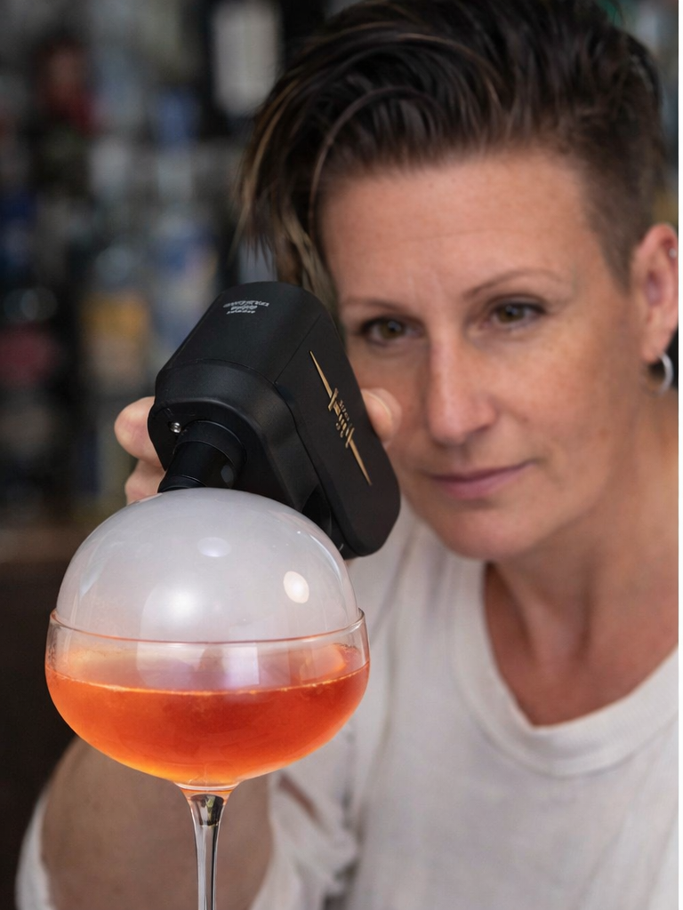 Tonia uses aroma gun