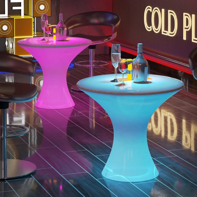glowing cocktail tables